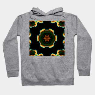 Psychedelic Hippie Orange Black and Teal Hoodie